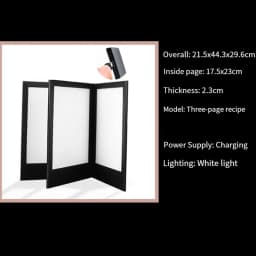 Rechargeable LED Light Menu Book PU Leather Display Book Night Club Restaurants Beer Bar Shop Cafe Two Pages