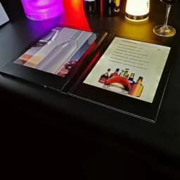 Rechargeable LED Light Menu Book PU Leather Display Book Night Club Restaurants Beer Bar Shop Cafe Two Pages