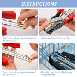 Hog Ring Gun Pliers C Clip Auto Feed Fence Fencing Nailer Wire Ringer 2500pcs