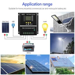 60/80/100A MPPT Solar Panel Charge Controller Regulator Dual-USB 12V/24V/36V/48V