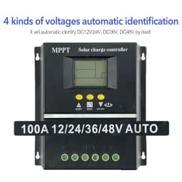 60/80/100A MPPT Solar Panel Charge Controller Regulator Dual-USB 12V/24V/36V/48V