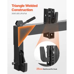 SucceBuy 3-Point Quick Hitch w/ Receiver 3000/4000Lbs Lift Capacity w/5 Level Adjustable Bolt Adaptation to Category 1&2 Tractor