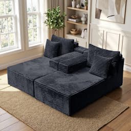 Space Saving Vacuum Sofa, Modern Modular Sectional Couch, Thick Foam Soft Cushion, No Tools Easy Assembly Living Room Furniture