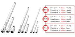 Wobble Extension Set, 9 PCS 1/4 3/8 1/2, Ratchet Extension Set, Socket Adapter