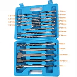 17-Piece SDS Plus Rotary Hammer Drill Bits Set & Chisel Bits Brick Hole Tool Set