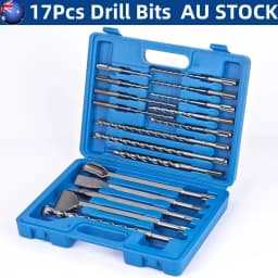 17-Piece SDS Plus Rotary Hammer Drill Bits Set & Chisel Bits Brick Hole Tool Set