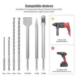 17-Piece SDS Plus Rotary Hammer Drill Bits Set & Chisel Bits Brick Hole Tool Set