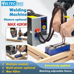 Heltec Capacitor Energy Storage Spot Welder with Adjustable Wooden Battery Fixture for 18650/DIY Battery Pack Welding