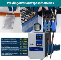 Heltec Capacitor Energy Storage Spot Welder with Adjustable Wooden Battery Fixture for 18650/DIY Battery Pack Welding