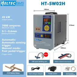 Heltec Capacitor Energy Storage Spot Welder with Adjustable Wooden Battery Fixture for 18650/DIY Battery Pack Welding