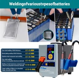 Heltec Capacitor Energy Storage Spot Welder with Adjustable Wooden Battery Fixture for 18650/DIY Battery Pack Welding