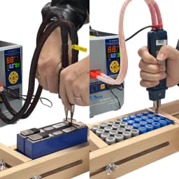 Heltec Capacitor Energy Storage Spot Welder with Adjustable Wooden Battery Fixture for 18650/DIY Battery Pack Welding