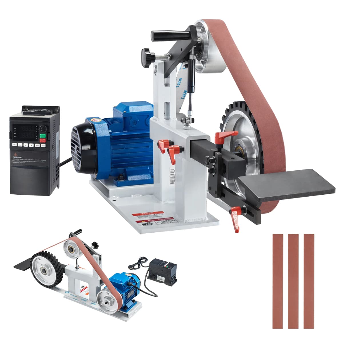 SucceBuy Belt Grinder Sander 72x 2-Inch Variable Speed Polisher 1500W Polishing Grinding Machine for Metalworking Knife Making
