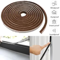 Strong Adhesive And Self-adhesive Wool Strip For Doors And Windows, Windproof, Soundproof, And Soft Wool Strip 5/10/20 Meters
