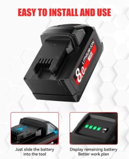 VANON 1/2/4Pack 8.0AH Replace for Milwaukee M18 18V Rechargeable tools 48-11-1815 2604-20 48-11-1850 battery pin