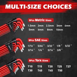 SEDY 30-Piece Long Arm Hex & Torx Key Set Ball End Allen Key with Grip Handle Ultimate Hex Key Wrench Set with T-Handle an Exd