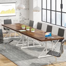 Tribesigns Conference Table, 70.86"L x 31.49"W x 29.52"H Rectangle Meeting Room Table, Rustic Wood Seminar Table Executive Desk