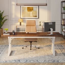 Tribesigns Conference Table, 70.86"L x 31.49"W x 29.52"H Rectangle Meeting Room Table, Rustic Wood Seminar Table Executive Desk