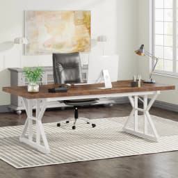 Tribesigns Conference Table, 70.86"L x 31.49"W x 29.52"H Rectangle Meeting Room Table, Rustic Wood Seminar Table Executive Desk