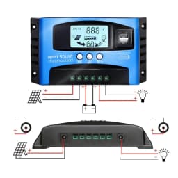 Solar Panel Regulator Charge Controller 12V/24V Auto Focus Tracking MPPT USB