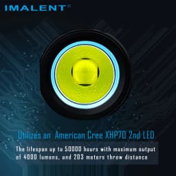 IMALENT LD70 EDC Powerful Flashlight CREE XHP LED 4000 Torch Rechargeable Bright Lanterna for Searching Hiking