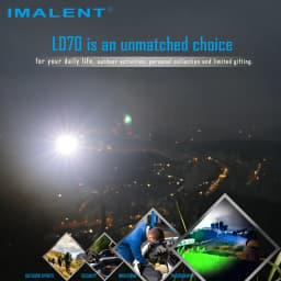 IMALENT LD70 EDC Powerful Flashlight CREE XHP LED 4000 Torch Rechargeable Bright Lanterna for Searching Hiking