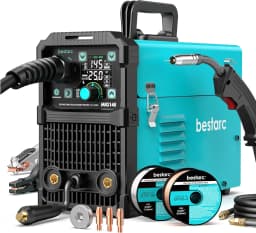 Bestarc MIG145 MIG Welder 220V 145Amp 4-in-1 Welding Machine, Gas & Gasless MIG / Lift TIG / Stick, Digital LED Display