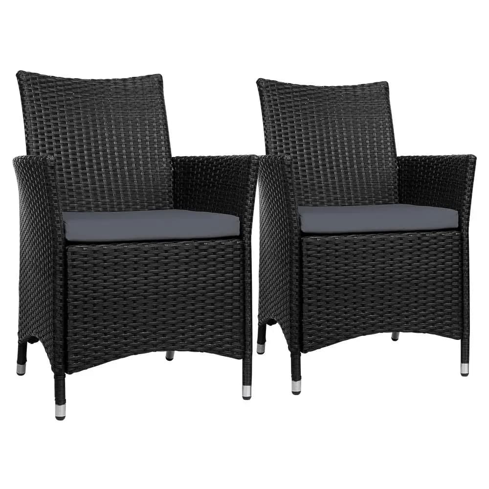 Outdoor Dining Chairs Patio Wicker Garden Cushion 2 Piece Idris Set