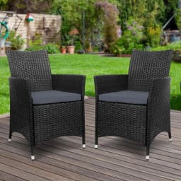 Outdoor Dining Chairs Patio Wicker Garden Cushion 2 Piece Idris Set
