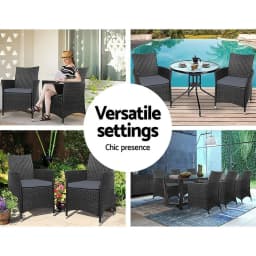 Outdoor Dining Chairs Patio Wicker Garden Cushion 2 Piece Idris Set