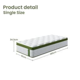 Single 34cm Latex Hybrid Mattress Medium Firm 5 Zone Pocket Spring for pressure Relief Motion Isolation Bed Mattress