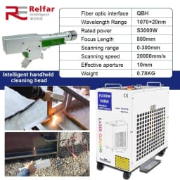 3000W Relfar Laser Cleaning Machine Rust Removal Cleaning Width 300MM Rust Removing for Oil Paint Metal Cleaning