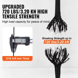 SucceBuy 3/16 in 250/1000 ft Nylon Cord 32-Strand Design Multi-Purpose Rope for Outdoor Adventures Tree Work Emergency Situation