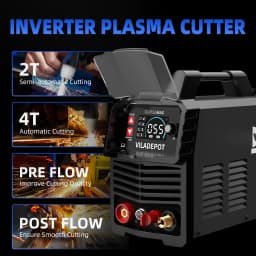 Viladepot Plasma Cutter CUT55 MAX 55A Non-contact Cutting Pilot Arc Plasma Cutting Machine 2T/4T 15mm DIY & Professional 220V