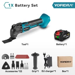 YOFIDRA 6 Gears Oscillating Multi-tool With 20,000 OPM Electric woodworking Renovator Trimmer Saw Tool For Makita 21V Battery