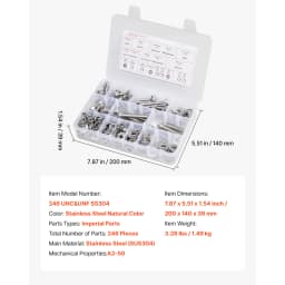 SucceBuy 906 Pcs Bolts and Nuts Assortment Kit Metric Machine Screws and Flat Washers Alloy Steel M4 / M5 / M6/ M8 Multiple Size
