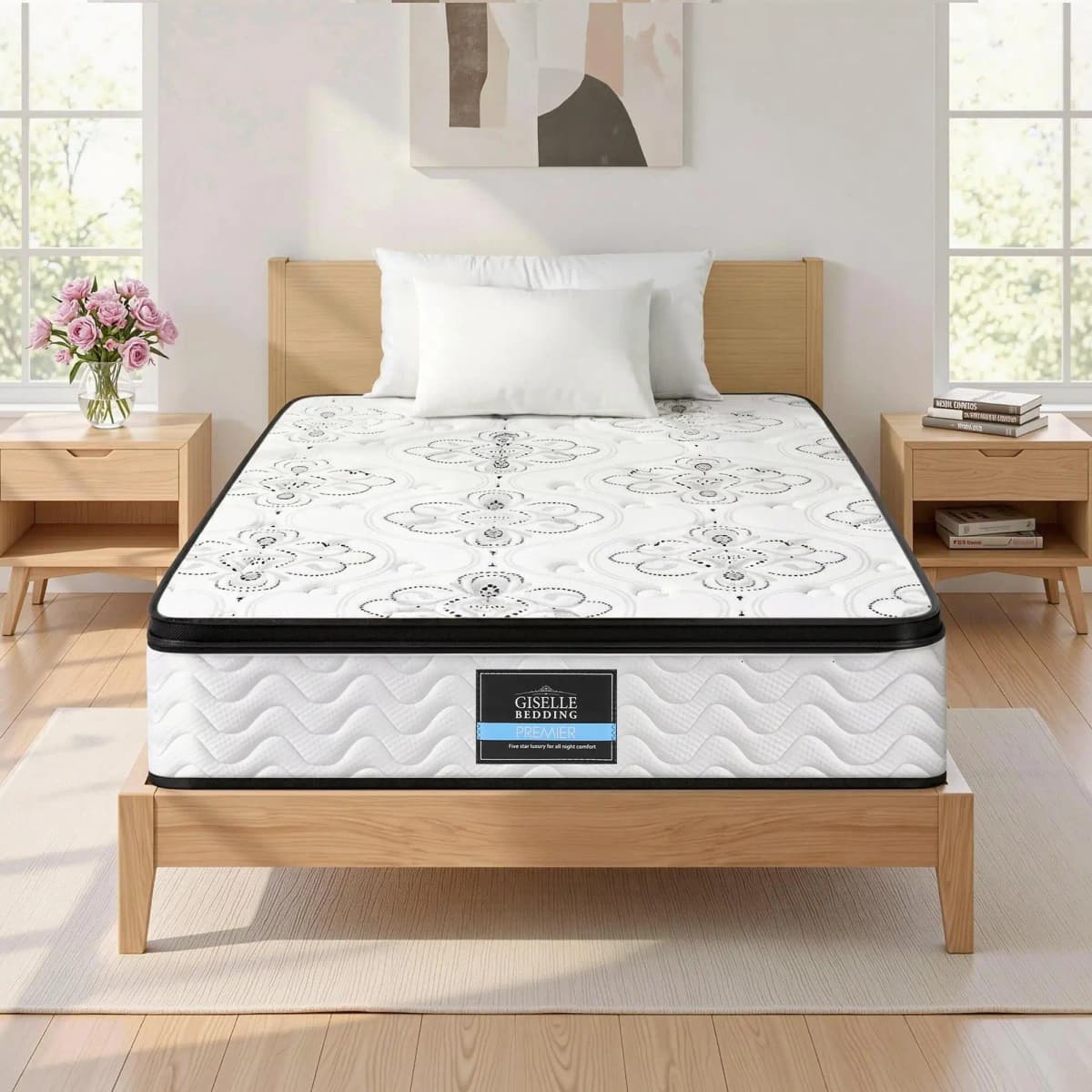 King Single Mattress 30cm Pocket Spring Euro Top Medium Firm Foam Comfort Support Bed Mattress