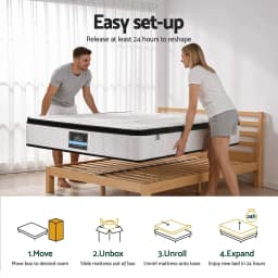 King Single Mattress 30cm Pocket Spring Euro Top Medium Firm Foam Comfort Support Bed Mattress
