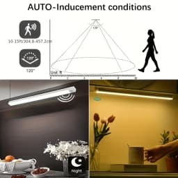 Eight-pack USB rechargeable magnetic LED sensor lights (with spare batteries), wall-mounted, suitable for indoor lighting in bedrooms, kitchens, hallways, staircases, wardrobes, garages, bathrooms, etc. – also functions as a cabinet light strip.