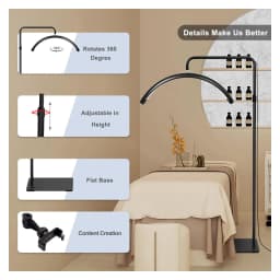 Eyelash LED Floor Light Half Moon Lamp for Lash Extension Beauty SPA Lighting