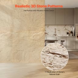 SucceBuy 3D Wall Panels 4 Pack 48 x 24 inch PU Natural Stone Imitation Wall Art Tiles Interior Home Decor for Ceiling Bedroom
