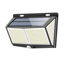 Solar motion-sensing garden lights. Features waterproof design (IP65) & extended battery life for all-night illumination