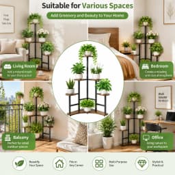 5 Tiers Wooden Plant Stand Holder Tall Corner Flower Display Rack Organizer Shelves