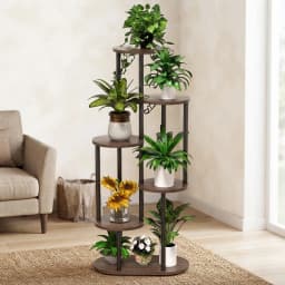Plant Stand With Tiered Shelves - Indoor/Outdoor Display Rack For Garden, Patio & Home - Brushed Texture Multi-Functional Shelf