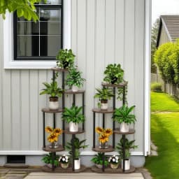Plant Stand With Tiered Shelves - Indoor/Outdoor Display Rack For Garden, Patio & Home - Brushed Texture Multi-Functional Shelf