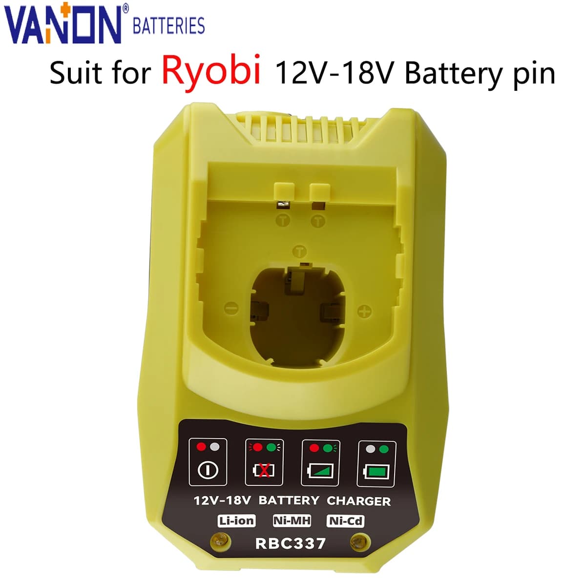 VANON P117B 12V-18V MAX Battery Charger Replace for Ryobi P102 P105 P106 P108 P189 P190 P191 P197 PBP002 PBP005 Tool Battery pin