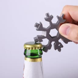5PCS Snowflake Shape Key Chain Screwdriver Stainless Tool Multi-Tool 18 in 1 Portable
