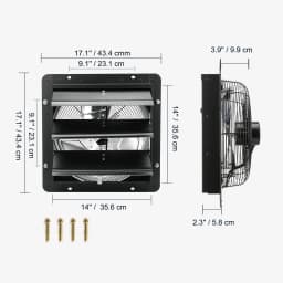 SucceBuy Shutter Exhaust Fan 12'' with Temperature Humidity Controller EC/AC-motor 940 CFM 10 Speed Adjustable Wall Mount Attic