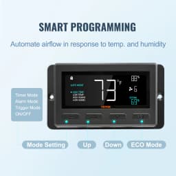 SucceBuy Shutter Exhaust Fan 12'' with Temperature Humidity Controller EC/AC-motor 940 CFM 10 Speed Adjustable Wall Mount Attic