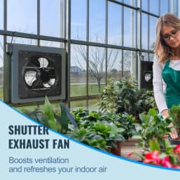 SucceBuy Shutter Exhaust Fan 12'' with Temperature Humidity Controller EC/AC-motor 940 CFM 10 Speed Adjustable Wall Mount Attic